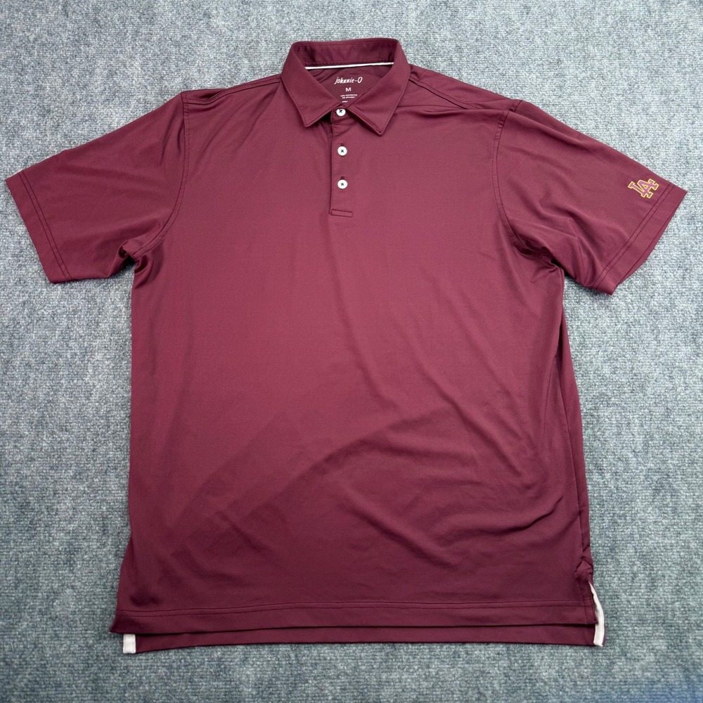 Los Angeles Dodgers Johnnie O Polo Shirt Mens Medium Maroon‎ Performance Golf